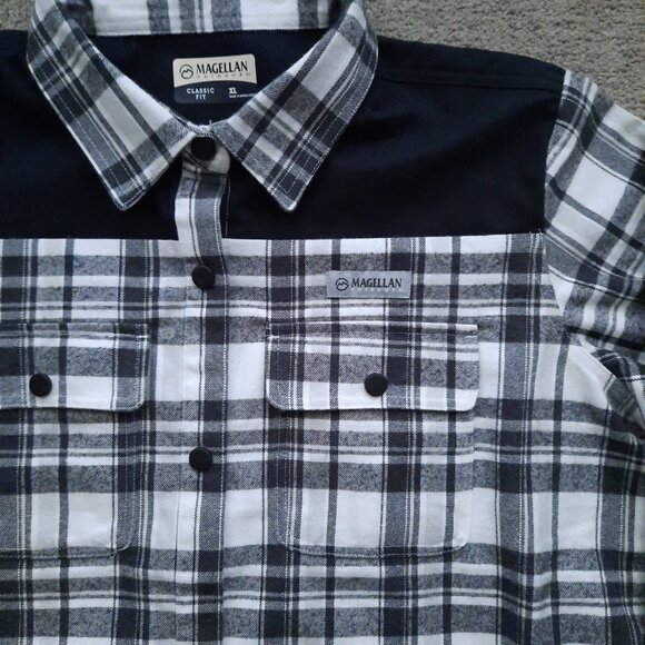 NEW Magellan Western Plaid Flannel Shacket Men's XL Classic Fit Long Sleeves - Picture 3 of 9
